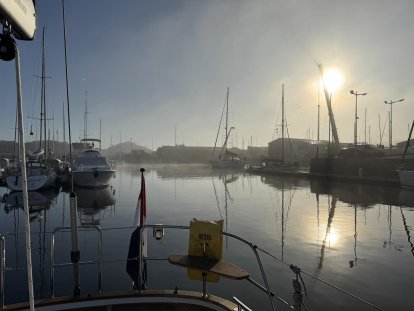 Een heiig, maar mooi begin van de dag.