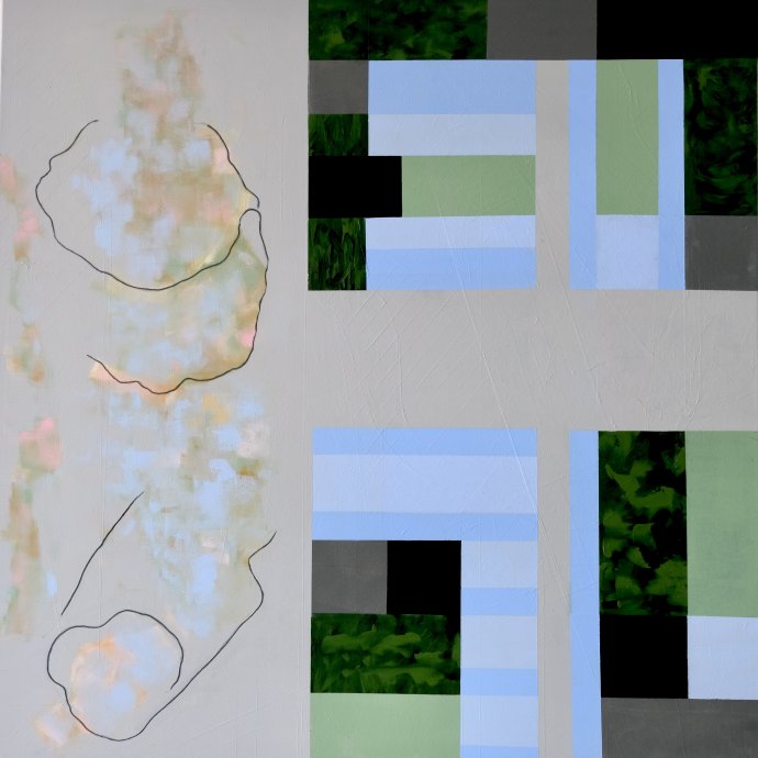 Let the clouds drift away. 120 x 120 cm